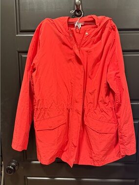 J. Jill Bright Red Hooded Anorak